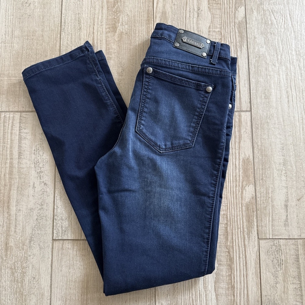 Tru Luxe Denim Jeans Blue Stretch Zip Button Women 27/4
